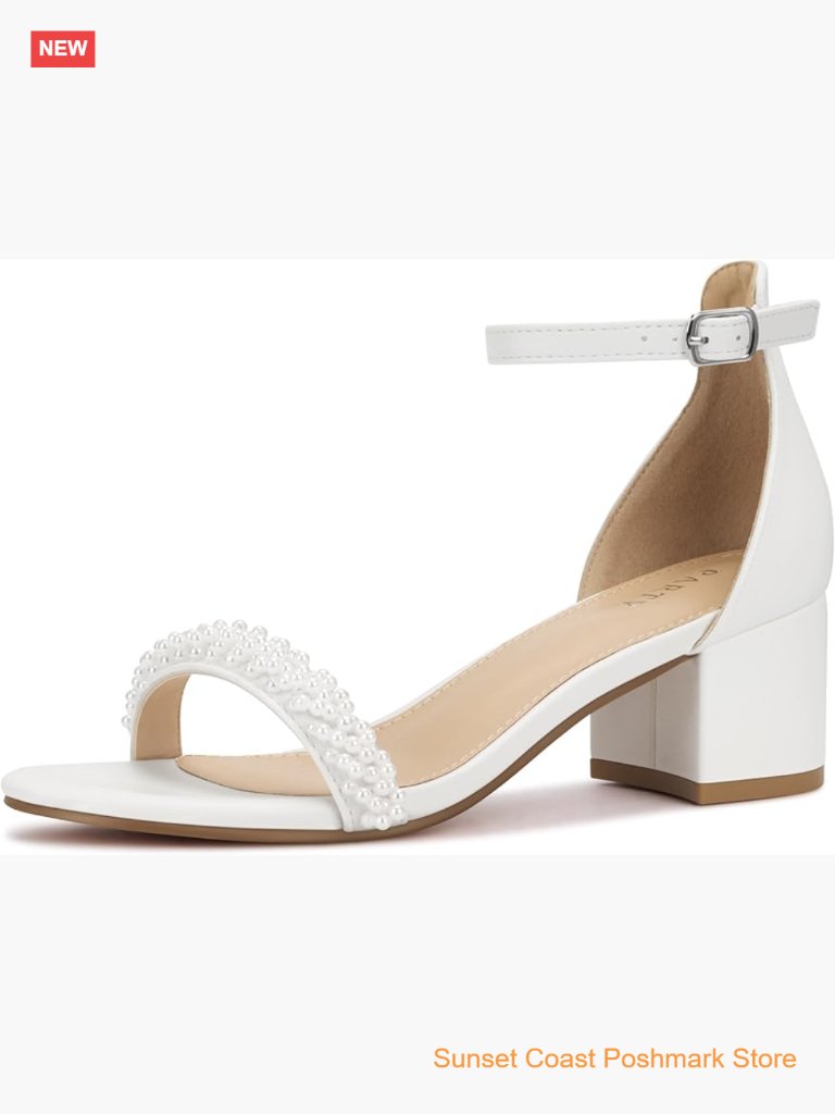 Women's Open Toe Ankle Strap Low Block Chunky Heels Sandals